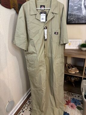 Dickies Khaki-Tan Short-Sleeve Work Coverall